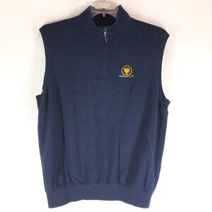 Fairway & Greene Blue Golf Presidents Cup Bellerive Merino Wool Lined Vest XL
